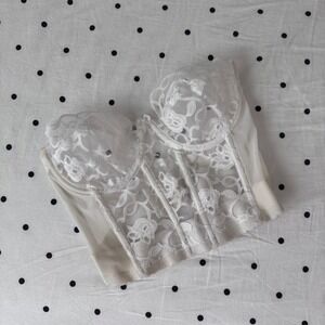Vintage Gold Label Victoria's Secret RARE White and cream Lace Corset
